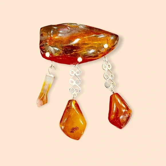 SPECTACULAR PIECE OF VINTAGE AMBER - Picture 2 of 16